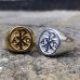 Chi-Rho Ring Alpha and Omega - Freemason Knights Templar Christian Ring - Silver and Gold