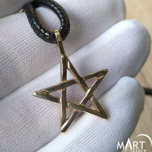 Pentagram pendant - Occult jewelry - Silver and Gold