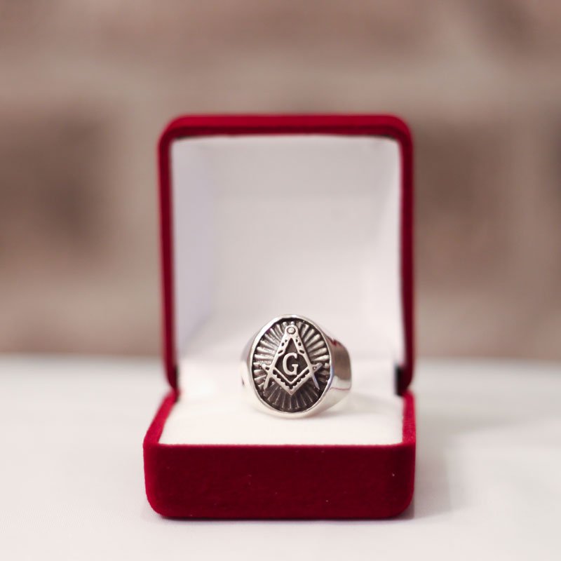 handmade custom silver and gold masonic ring